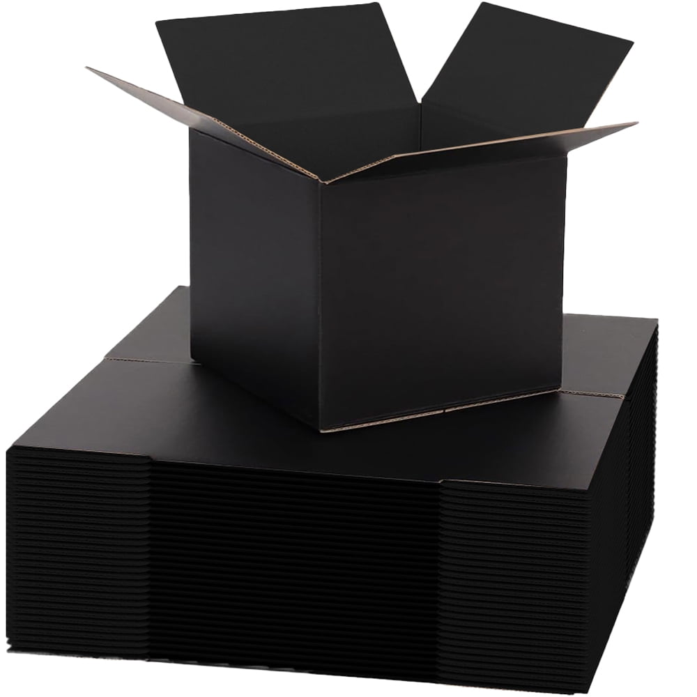 Ucanpack 1/8 Inch Thick Corrugated Packaging Box, 6x4x4" Black Small Business Carton, Made In USA- 25 Pcs Packing Carton For Moving Medium, Cardboard Shipping Box