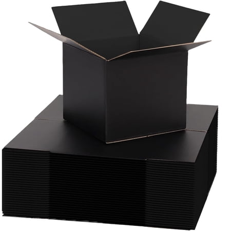 Ucanpack 1/8 Inch Thick Corrugated Packaging Box, 9x9x5" Black Small Business Carton, Made In USA- 25 Pcs Packing Carton For Moving Medium, Cardboard Shipping Box