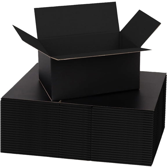 UCANPACK All Black Shipping Boxes 9x6x3 Inches - 25 Pack Black Small Shipping Boxes Bulk - 9x6x3 Shipping Boxes for Small Business, Custom Shipping Boxes - Made in USA