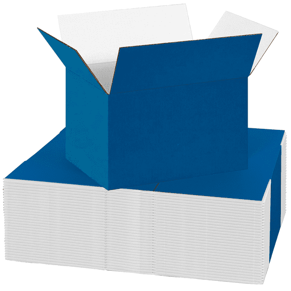 Ucanpack Made In USA- Blue Shipping Boxes 8x8x4", Corrugated Packaging Box 25 Pcs, Heavy-Duty Moving Boxes, Packing Boxes For Moving, Cardboard Box For Small Business