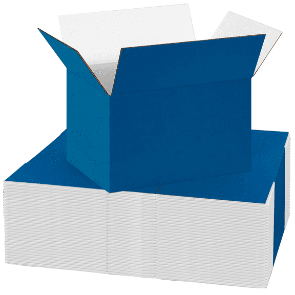 Ucanpack 1/8 Thick Corrugated Shipping Box 25 Pcs, Made In USA- Boxes For Packaging Moving, Blue 9x9x5" Moving Boxes Large, Packaging Box For Small Business
