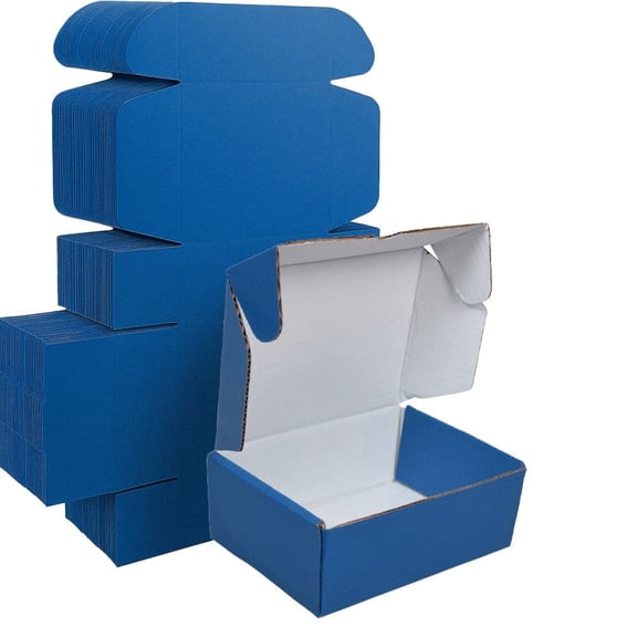 Ucanpack Blue (White Inside) Mailer Box 25 Pcs, Made In USA- 3mm Boxes For Small Business, 24x14x4" Storage Case, Mailing Carton For Shipping, Literature Mailer