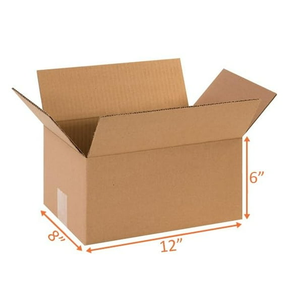 UCANPACK Corrugated Shipping Boxes 12 x 8 x 6" - 25 Pack Corrugated Shipping Boxes for Small Business Packaging Boxes - Made in USA Corrugated Shipping Boxes