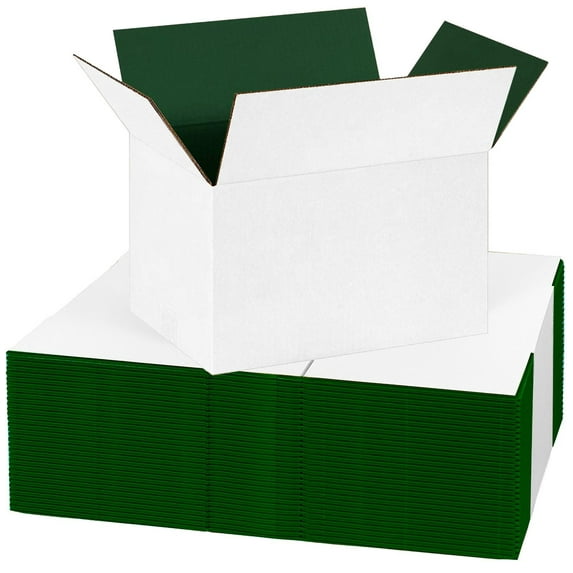 UCANPACK Green Color Shipping Boxes 10 x 7 x 7" (Color Inside) - 25 Pack Medium Cardboard Boxes, 10x7x7 Shipping Boxes - Custom Gift Boxes Made in USA