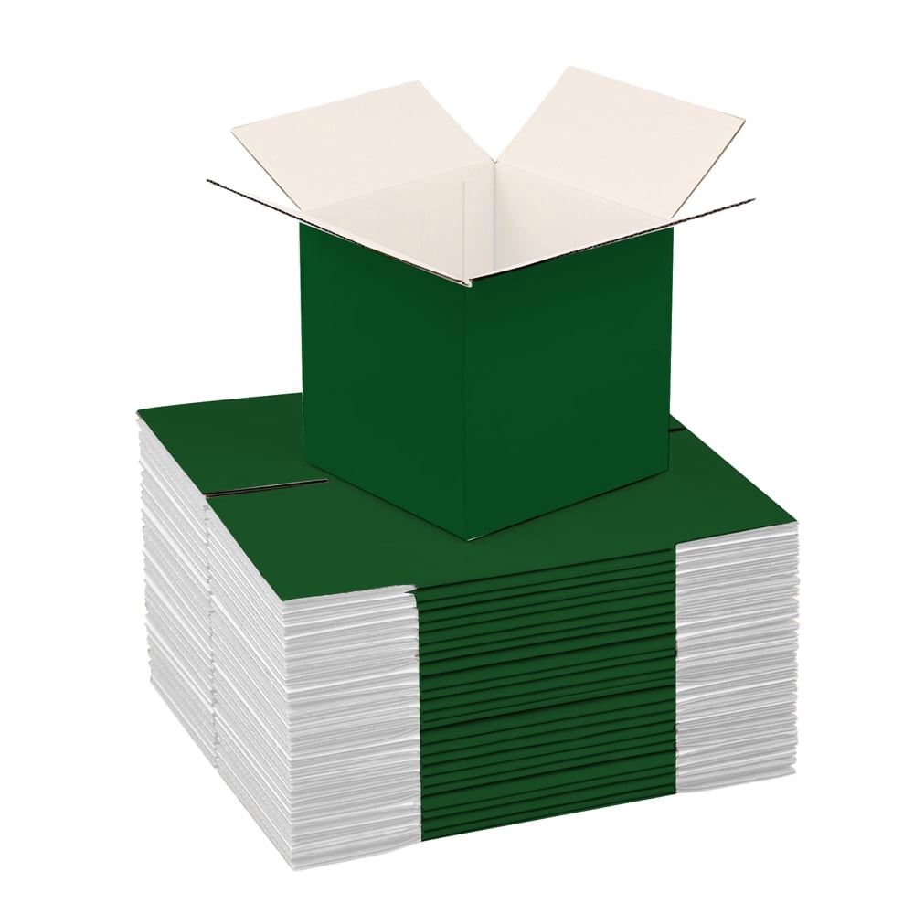 Ucanpack 1/8” Thick Corrugated Shipping Box 25 Pcs, Made In Usa- Boxes For Packaging Moving, Green 7x7x7" Small Moving Boxes, Packaging Box For Small Business