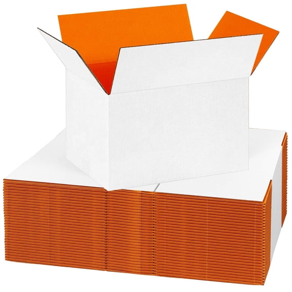 UCANPACK Orange Color Shipping Boxes 9 x 9 x 5" (Color Inside) - 25 Pack Small Cardboard Boxes, 9x9x5 Shipping Boxes - Custom Gift Boxes Made in USA