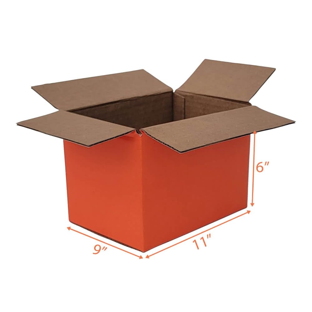 UCANPACK Orange Color Shipping Boxes (Kraft Inside) 11x9x6 Inches - 25 Pack Orange Large Boxes for Shipping - 11x9x6 Shipping Boxes for Small Business, Custom Shipping Boxes - Made in USA