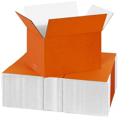 Ucanpack 12x12x5" Cardboard Storage Boxes, Made In USA- 25 Pcs Moving Shipping Boxes For Small Business,1/8 Thick Orange Corrugated Shipping Box, Custom Carton For Craft