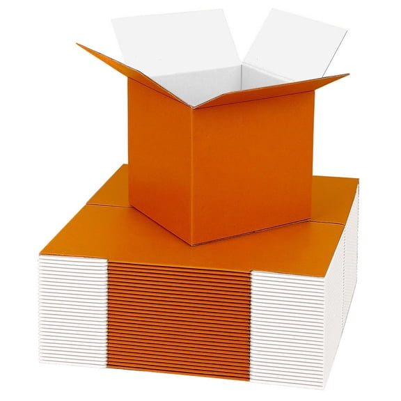 Ucanpack Made In USA- Orange Shipping Boxes 6x6x6", Corrugated Packaging Box 25 Pcs, Heavy-Duty Moving Boxes, Packing Carton For Moving, Cardboard Box For Small Business
