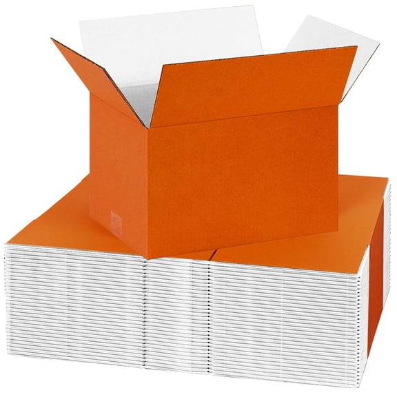 Ucanpack Made In USA- Orange Shipping Boxes 8x8x6", Corrugated Packaging Box 25 Pcs, Heavy-Duty Moving Boxes, Packing Carton For Moving, Cardboard Box For Small Business