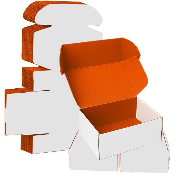 Ucanpack Heavy Duty Boxes For Moving Small Deluxe Mailer Box Orange, 5 x 5 x 5" - 50 Pcs