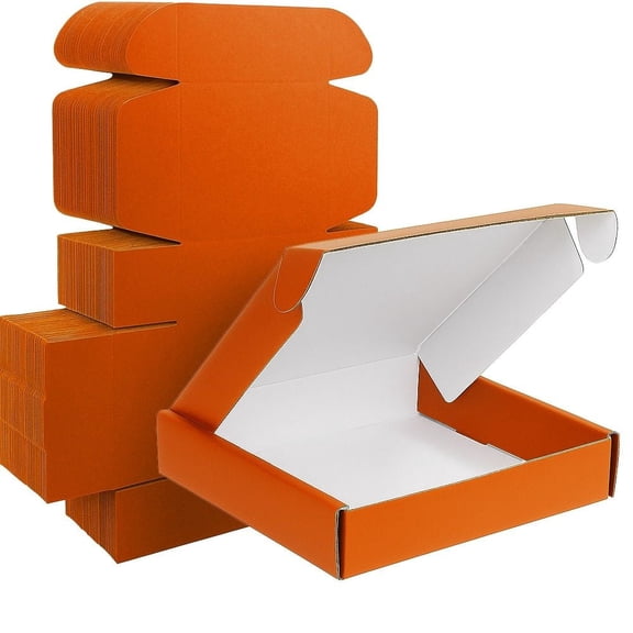 Ucanpack Heavy Duty Boxes For Moving Deluxe Mailer Box Medium Orange, 12 x 8 x 2" - 50 Pcs