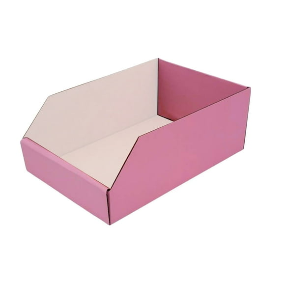 Ucanpack Pink Corrugated Bins 200 ECT-32 Parts Organizer Boxes, 10x12x4" - 50 Pcs