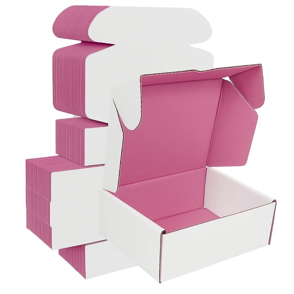 Ucanpack Heavy Duty Boxes For Moving Medium Deluxe Mailer Box Pink, 10 x 5 x 5" - 50 Pcs