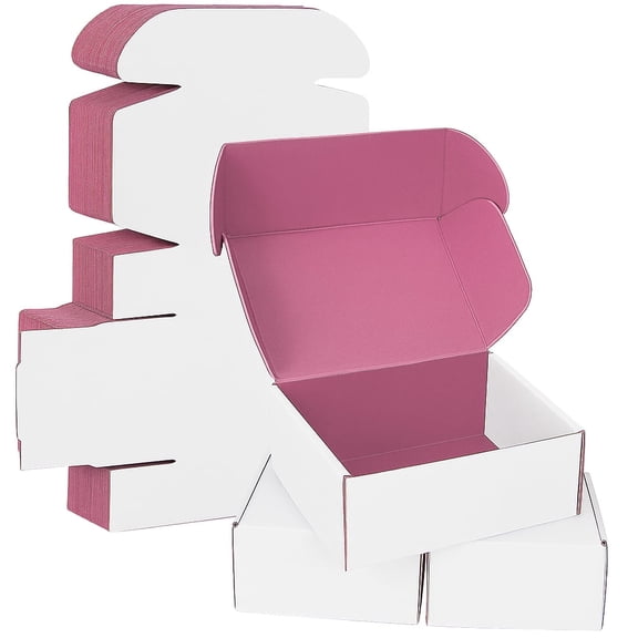 Ucanpack Corrugated Mailer Box Small Packing Supplies For Moving Pink (White Outside), 5 x 5 x 5" - 50 Pcs