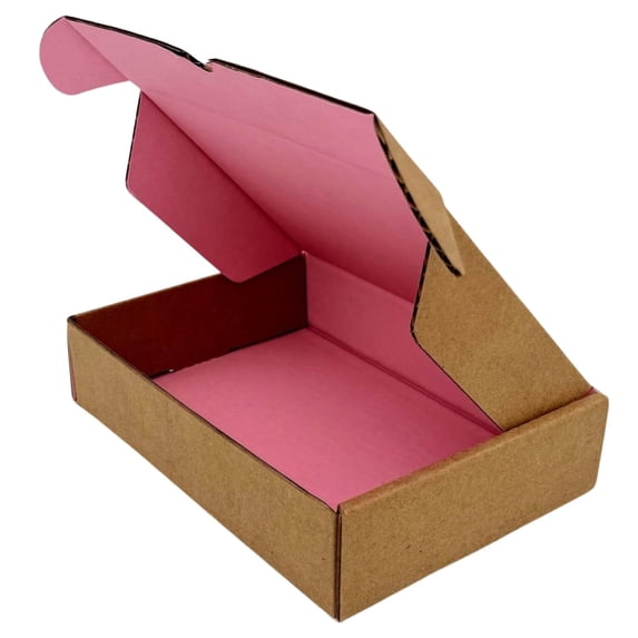 Ucanpack Corrugated Pink Small Mailer Box ECT-32 Heavy Duty Moving Box, 7.35 x 5¾ x 3½" - 50 Pcs