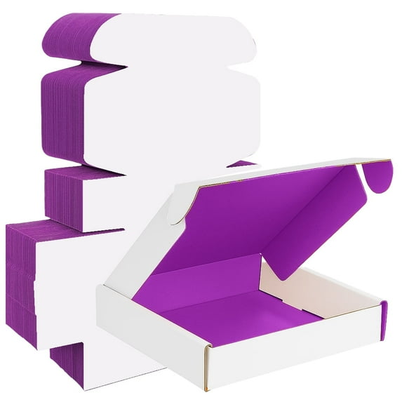 Ucanpack Corrugated Purple (White Outside) Mailer Box ECT-32 Heavy Duty Moving Box Small , 6 x 4 x 2" - 50 Pcs
