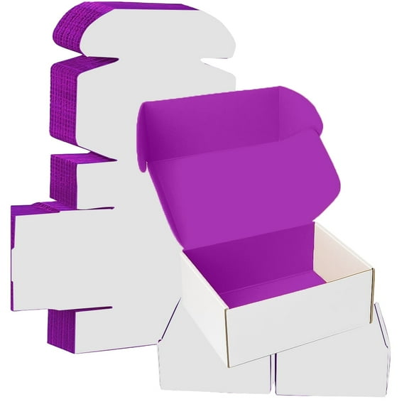 UCANPACK Purple Mailer Boxes 6 x 6 x 6" (Color Inside) - 50 Pack Packaging Boxes, 6x6x6 Shipping Boxes - Custom Printed Boxes Made in USA