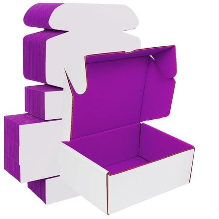 Ucanpack 25 Pcs Corrugated Mailer Box 7½x6 5/8x6½", Made In USA- Large Shipping Box, Purple Cartons For Packaging Small Business, B-Flute Literature Mailer