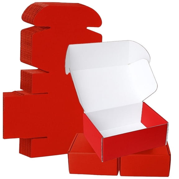 Ucanpack Deluxe Mailer Box Large Corrugated Moving Boxes 1/8" Thick Red , 14 x 3 x 2" - 25 Pcs