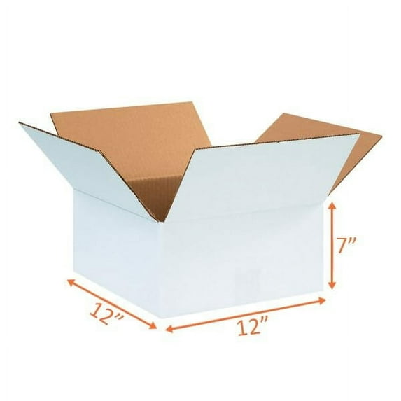 UCANPACK White Shipping Boxes 12 x 12 x 7" - 25 Pack Corrugated Shipping Boxes for Small Business Packaging Boxes - Made in USA Corrugated Shipping Boxes