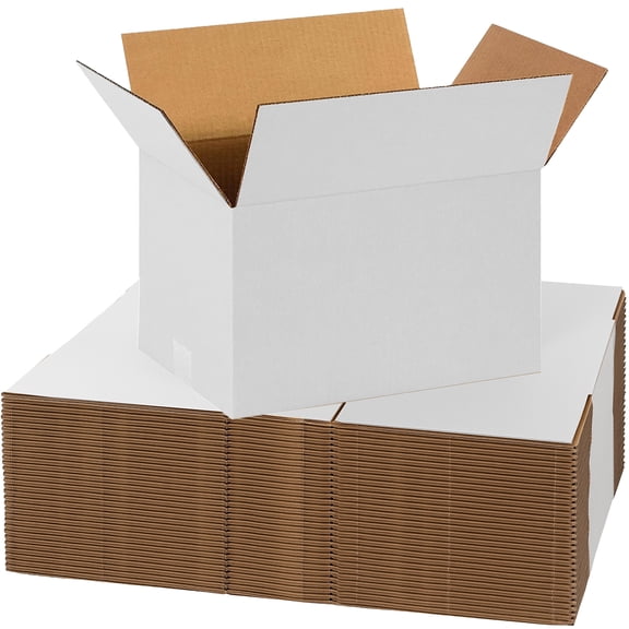 UCANPACK White Shipping Boxes Medium 9 x 7 x 4" - 25 Pack Corrugated Shipping Boxes for Small Business Packaging Boxes - Made in USA Corrugated Shipping Boxes