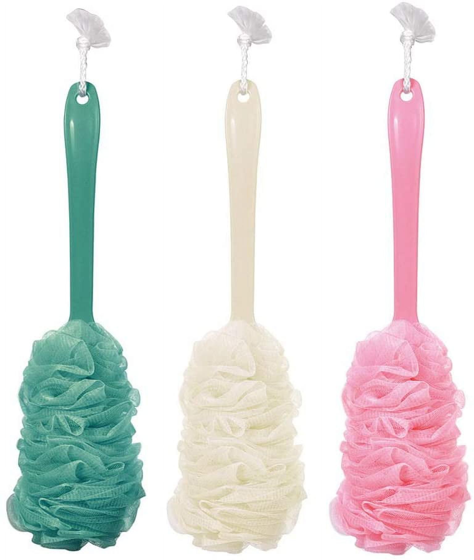 EcoTools Loofah Bath Brush, Shower Brush with Ergonomic Handle, White