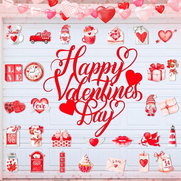 UCEI 30 Pcs Valentines Day Garage Door Magnets Waterproof Magnetic Sticker Set