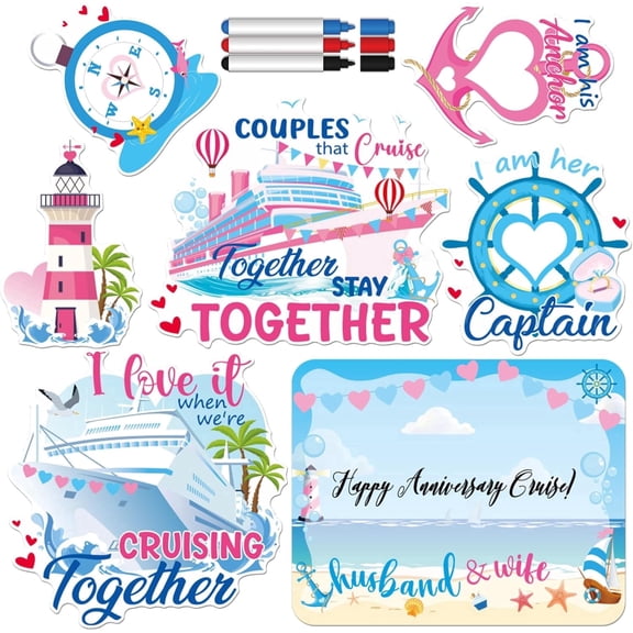 UCEI Couples Cruise Door Magnet Writable Anniversary Magnetic Sticker Set