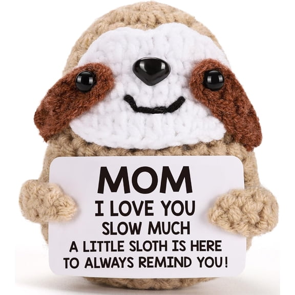 UCEI Crochet Sloth Mom Gift Pocket Hug Plush with Message Card
