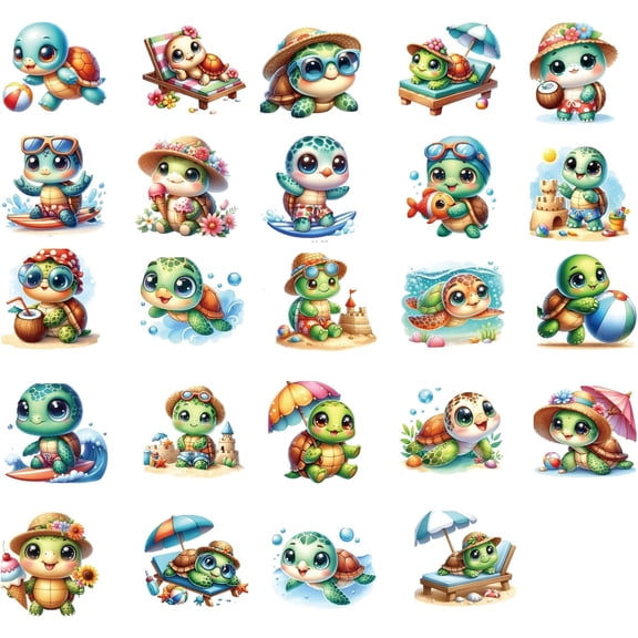 UCEI Cute Sea Turtle Fridge Magnets Die-Cut Summer Beach Magnetic Stickers Set