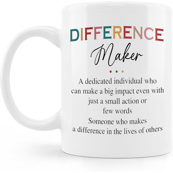UCEI Difference Maker Coffee Mug Inspirational Definition Quote Ceramic Cup Appreciation Gift For Teacher Nurse Social Worker Coworker Daily Use