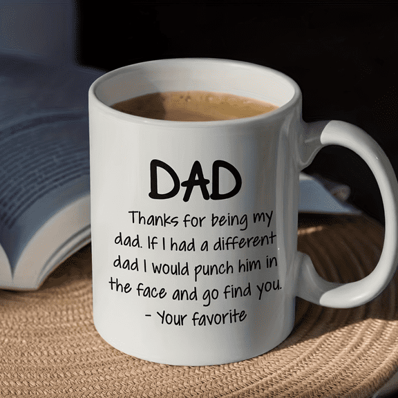 UCEI Funny Dad Coffee Mug Fathers Day Gift 11oz White Ceramic Cup Humorous Quote