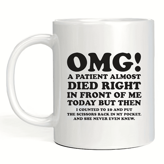 UCEI Funny Nurse Mug 11oz White Ceramic Coffee Cup Medical Humor Gift Double Sided Microwave Dishwasher Safe