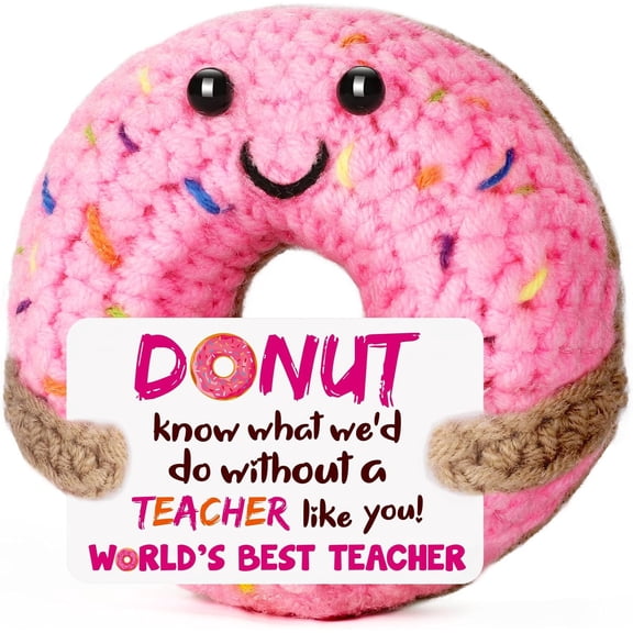 UCEI Handmade Crochet Donut Plush Teacher Appreciation Gift 3.1 Inch
