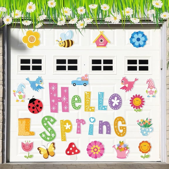 UCEI Hello Spring Fridge Magnets 30 Pack Cute Seasonal Decorative Refrigerator Magnet Set Flower Bee Butterfly Soft Magnetic Stickers For Kitchen Office Locker Whiteboard Easter Decor