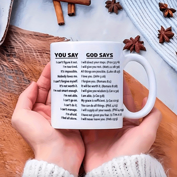 UCEI Inspirational Bible Verse Coffee Mug 11oz You Say God Says Christian Gift