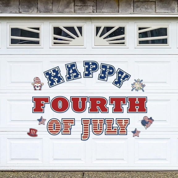 UCEI Jumbo Independence Day Magnetic Decor Waterproof Stars and Stripes Decals 23 Pcs
