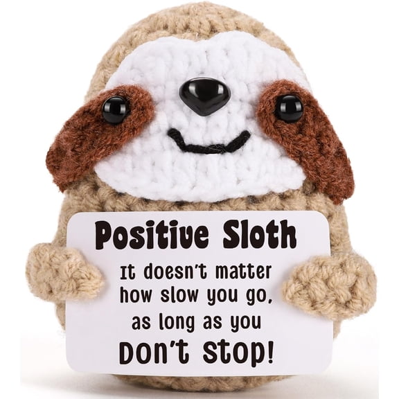 UCEI Positive Sloth Plush Toy Motivational Gift with Card Dont Stop Progress
