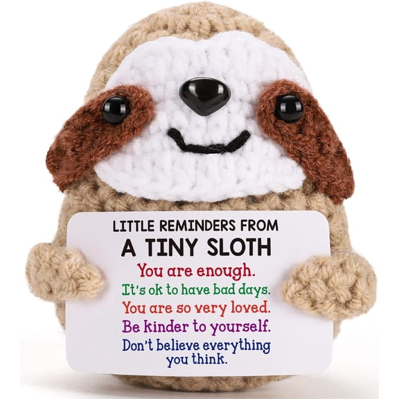 UCEI Sloth Plush Toy with Positive Affirmation Card Mental Health Gift