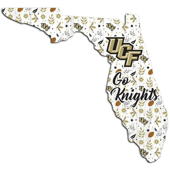 UCF Knights 12'' Floral State Sign