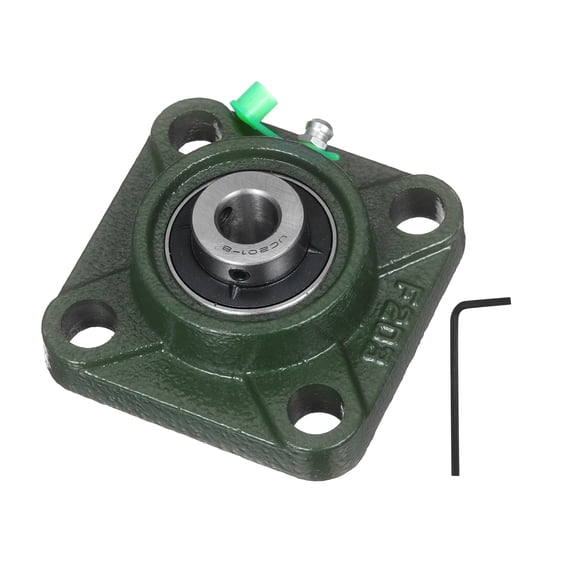 UCF201-8 Pillow Block Bearings, 1/2 inch Bore Self Alignment, Solid Cast Iron Base, Chrome Steel Square Flange Mounted Pillow Block Ball Bearing, (ABEC3)