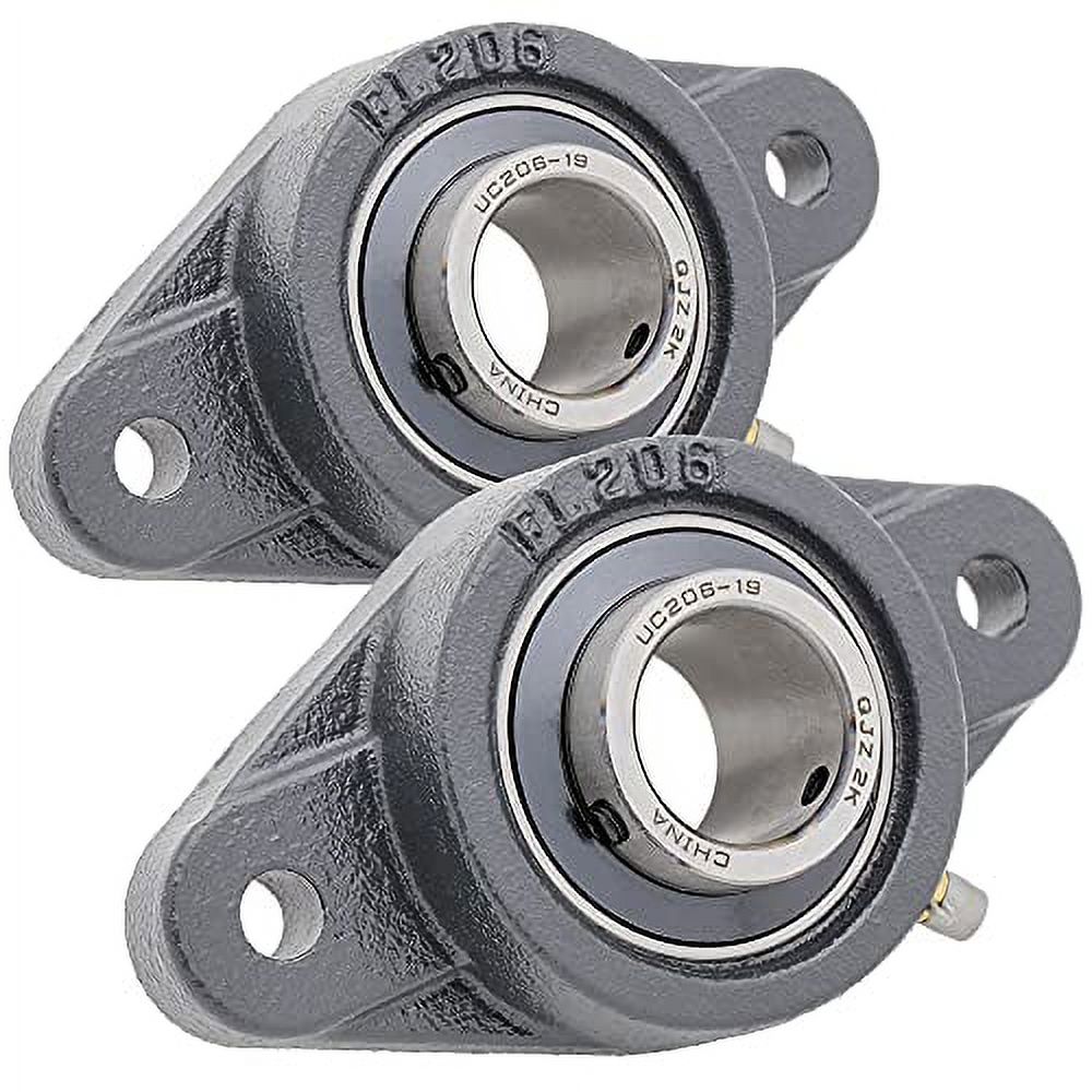 2x UCF206-20 Stehlager Flanschlager – 1-1/4 Zoll Bohrung, 4-Schrauben-Basis, Massive Ausführung