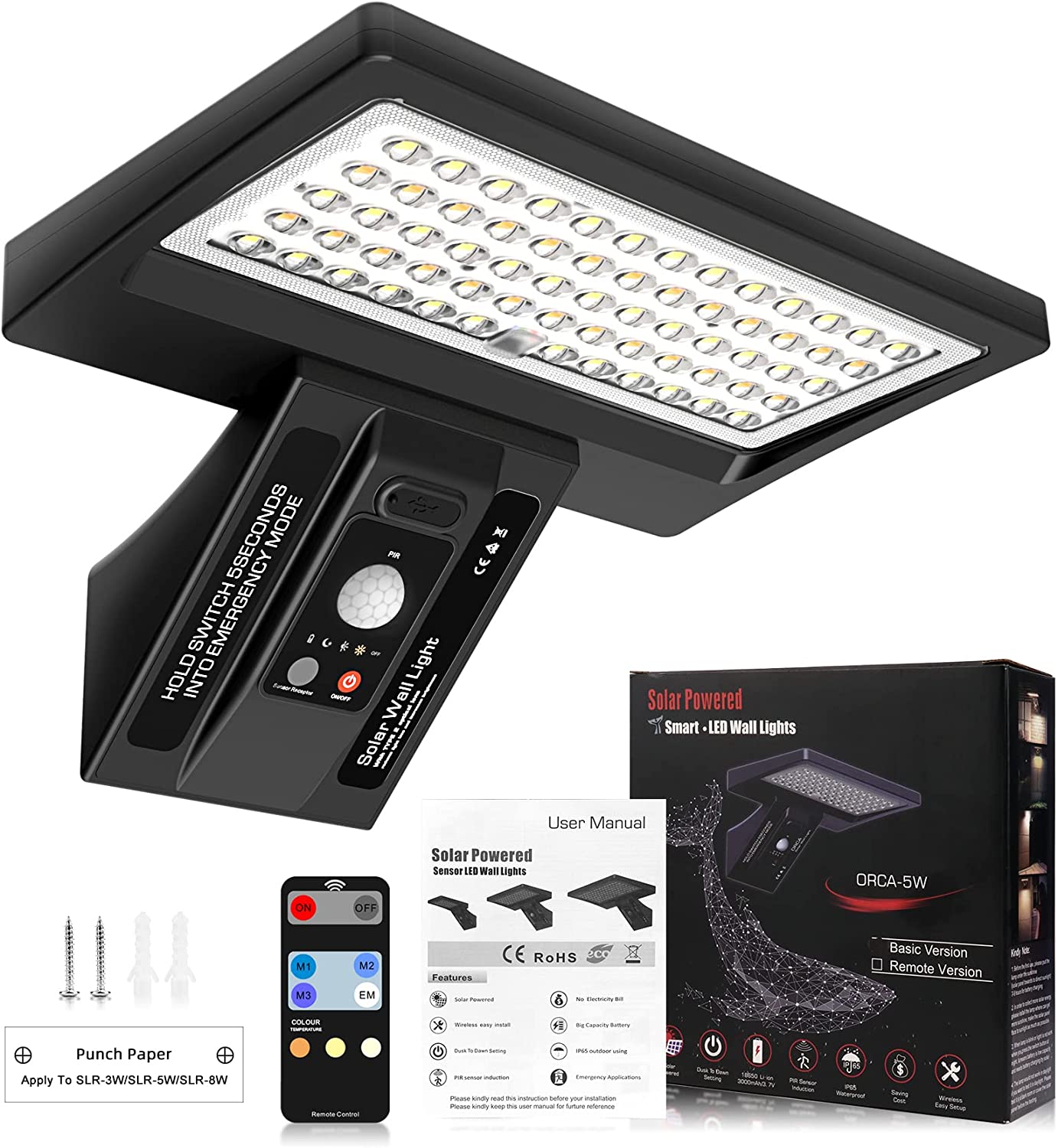 UCGG Bright Solar Flood Lights Outdoor Garden, 3500Lm Dual Color