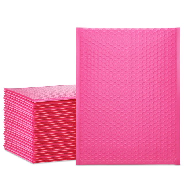 UCGOU Bubble Mailers 9.5x14.5 Inch Hot Pink 25 Pack Poly Padded