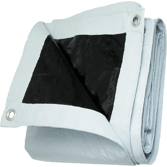 UCINNOVATE 12x13 Ft White/Black Tarp Heavy Duty Waterproof, 10 Mil Durable UV Resistnat Windproof Protective Tarp Cover, Grommets Every 18’’ Outdoor Tarp for Shed Canopy Frame Carport Rain Shelter