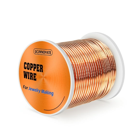 UCINNOVATE 99.9% Copper Wire, 16 Gauge Soft Copper Wire 127 Feet / 39m, 1 lb Spool Pure Copper Wire for Jewelry Making, Bare Copper Wire for Electroculture Gardening Brass Copper Wire for Plants