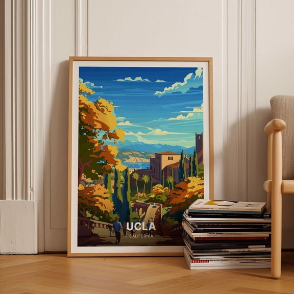 UCLA Travel College Town Series Wall Art, Unframed Canvas 8x10in