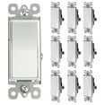 thumbnail image 1 of UCOMEN Decorator Light Switch - 3-Wire, 15A, 120V/277V, White (10-Pack), 1 of 6