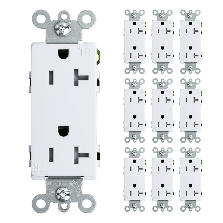 Hubbell White 20-Amp Duplex Residential/Commercial (10-Pack) Outlet Hubbell White 20-Amp Duplex Residential/Commercial (10-Pack) Outlet